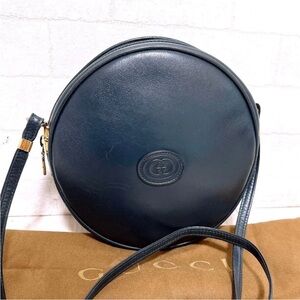 Gucci Navy Blue Round Leather Crossbody Bag